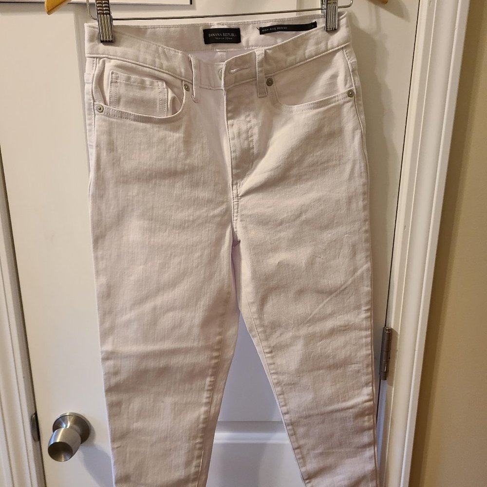 NWOT Banana Republic White Stretch Skinny Jeans Size 28/6